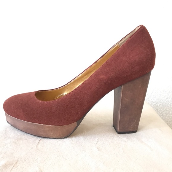rust block heels